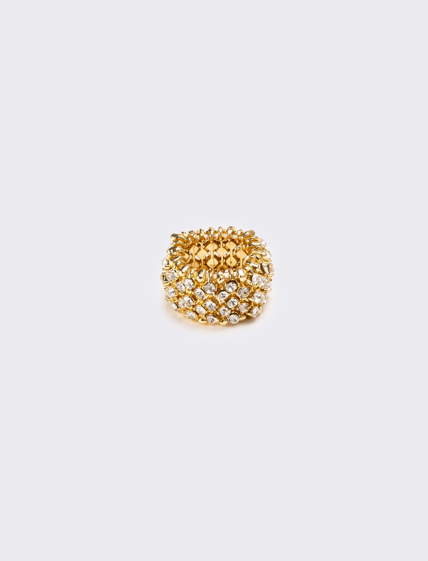 Anello con elastico e strass - Oro