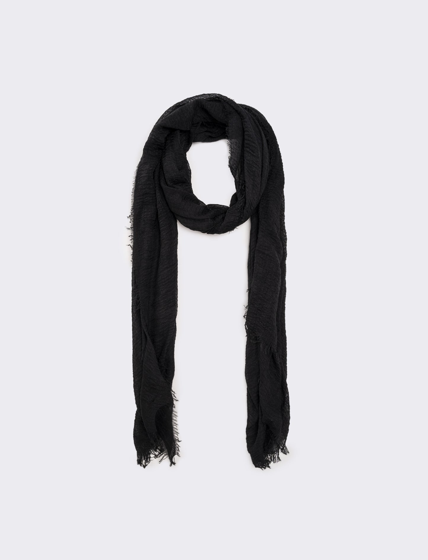 Foulard unito uomo garzato - Nero