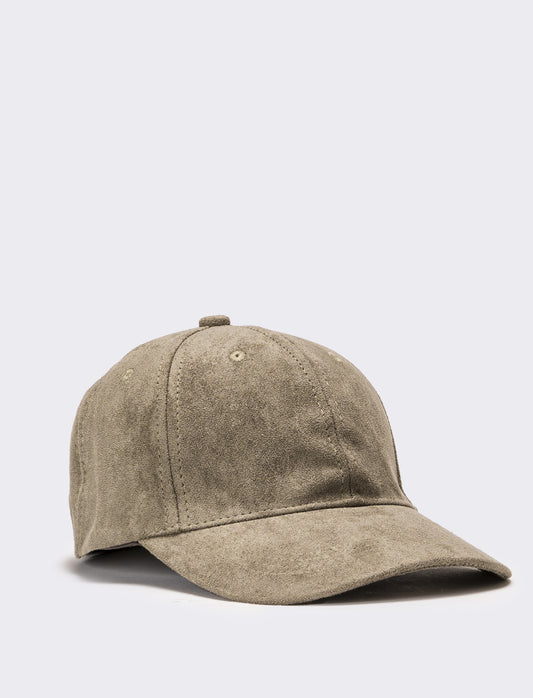 Cappello baseball uomo in suede - Verde