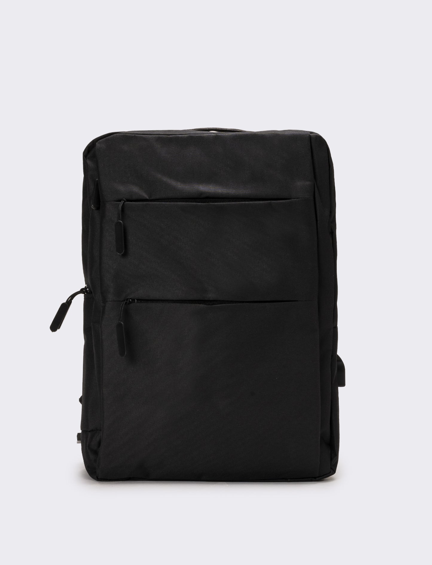 Zaino uomo basic con zip - Nero