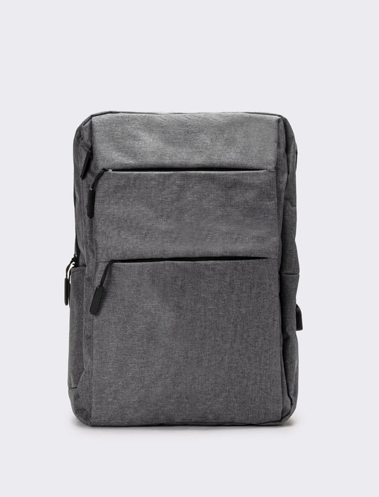 Zaino uomo basic con zip - Grigio