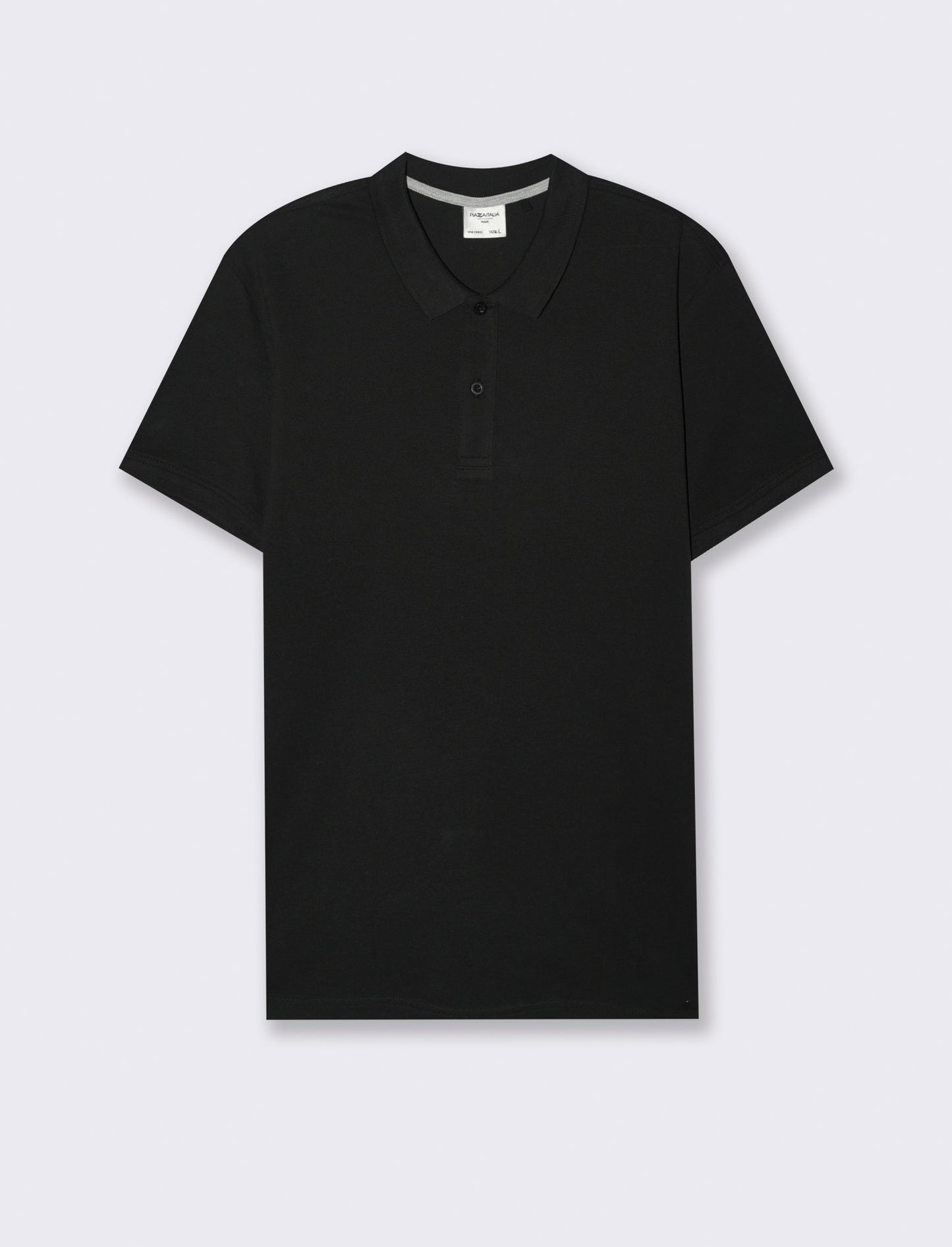 Polo basica in piquet da uomo - Nero
