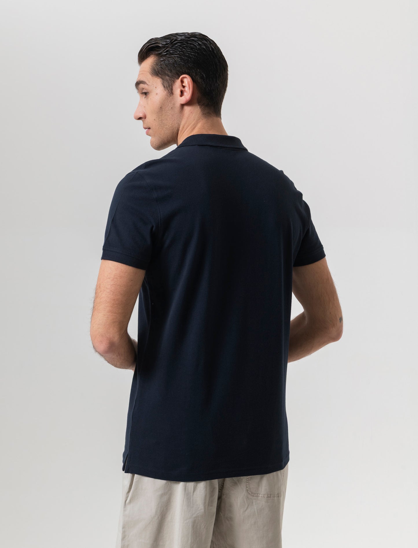 Polo basica in piquet da uomo - Blu