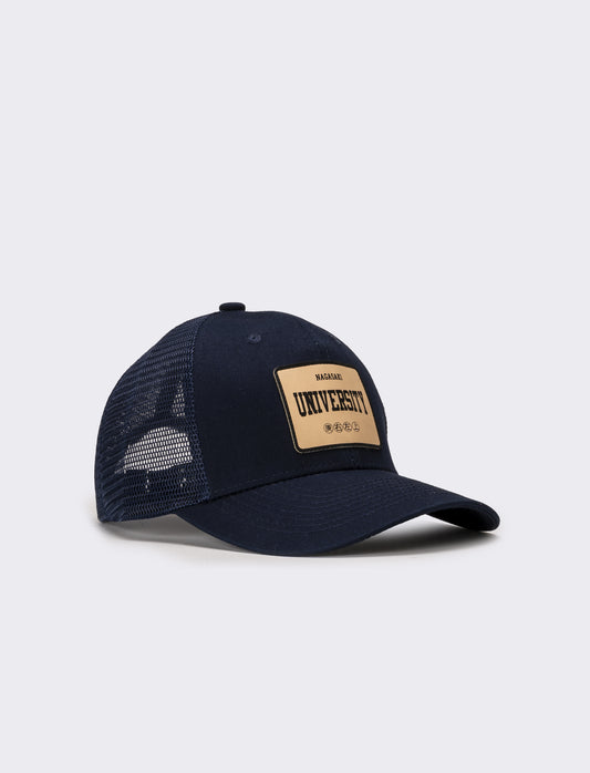 Cappello uomo baseball con rete e patch - Blu