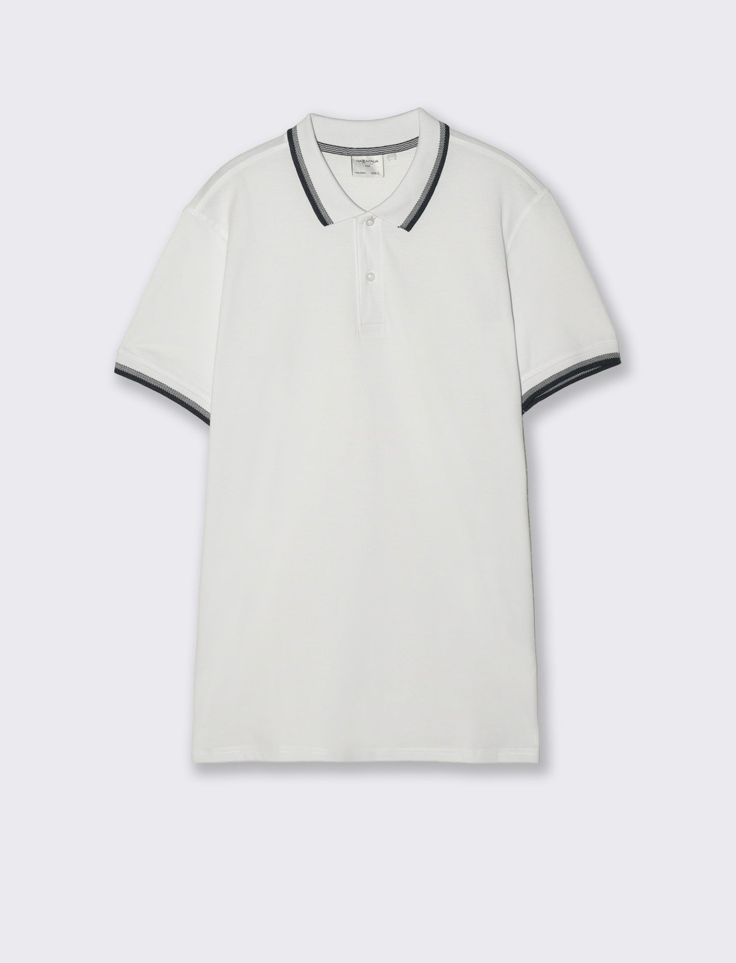 Polo in piquet con contrasti da uomo - Bianco
