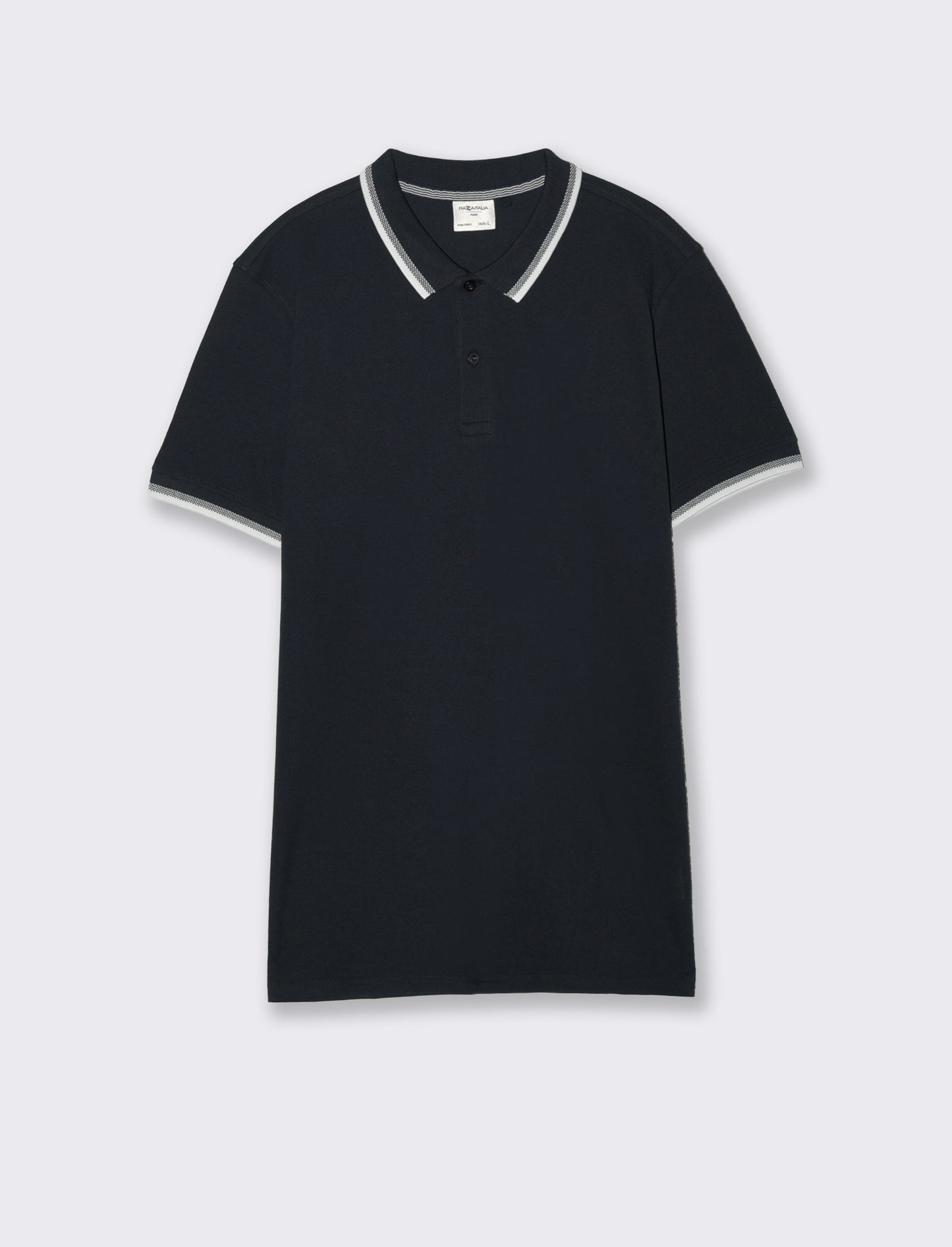 Man's contrast piquet polo shirt - Blue
