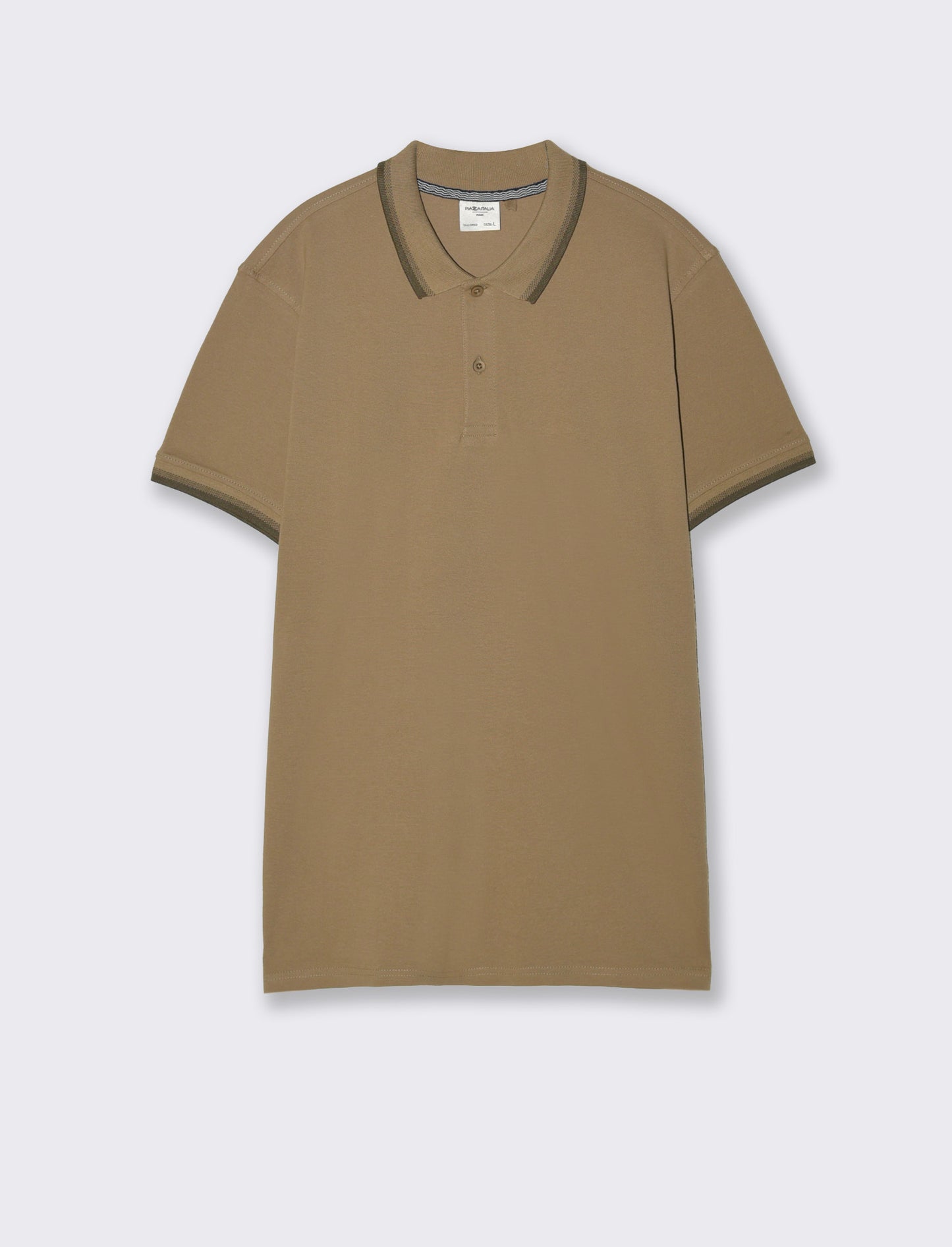 Man's contrast piquet polo shirt - Grey