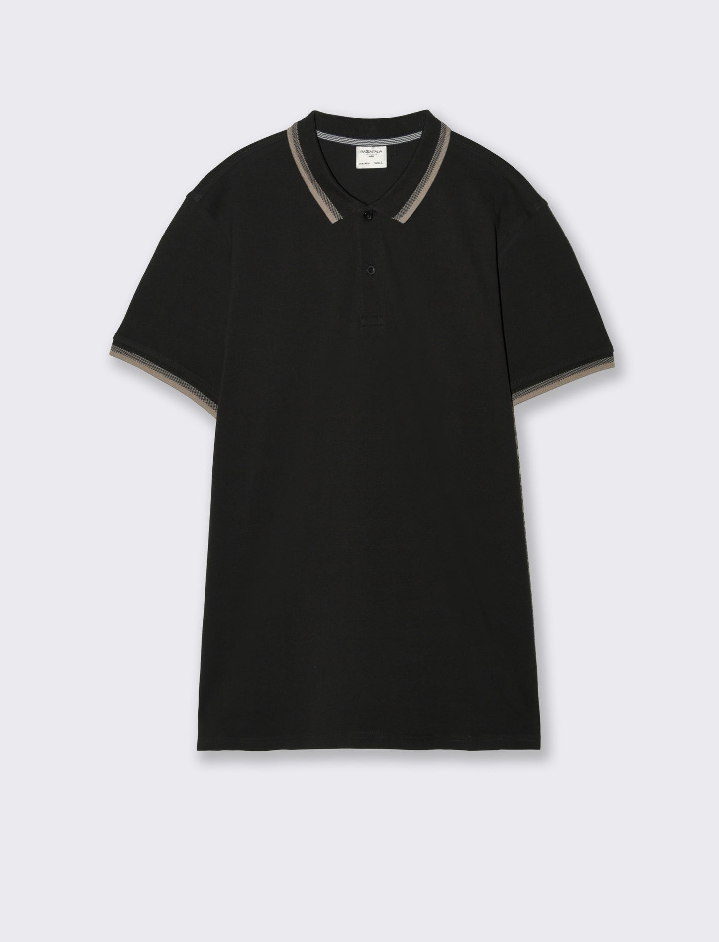 Polo in piquet con contrasti da uomo - Nero