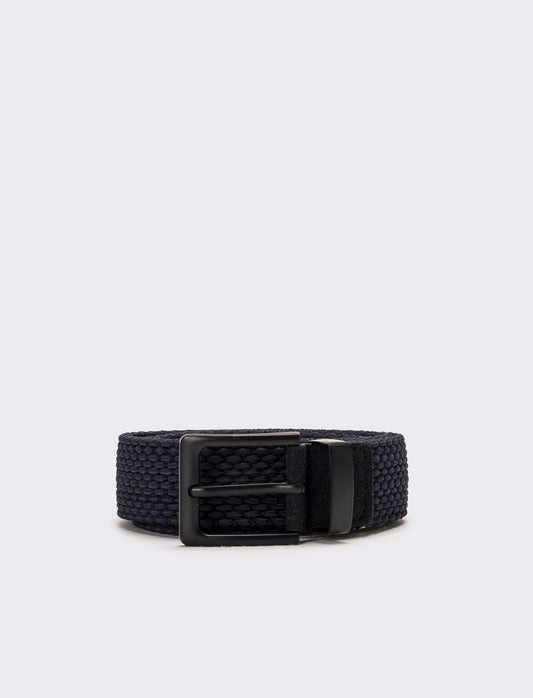 Cintura uomo elastica intrecciata - Blu navy
