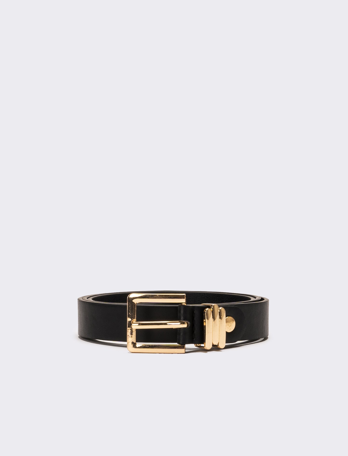 Cintura donna liscia fibbia 2,5cm - Nero