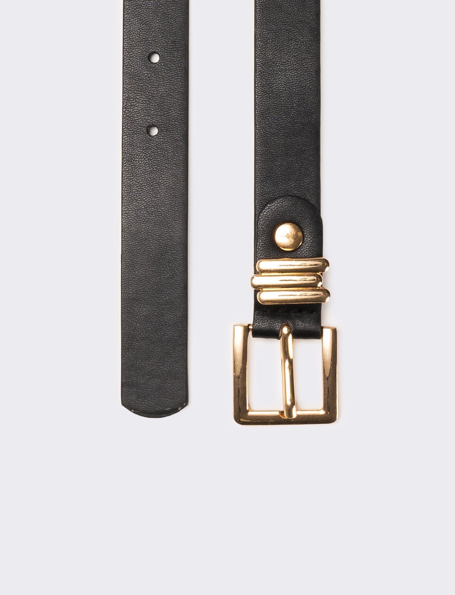 Cintura donna liscia fibbia 2,5cm - Nero