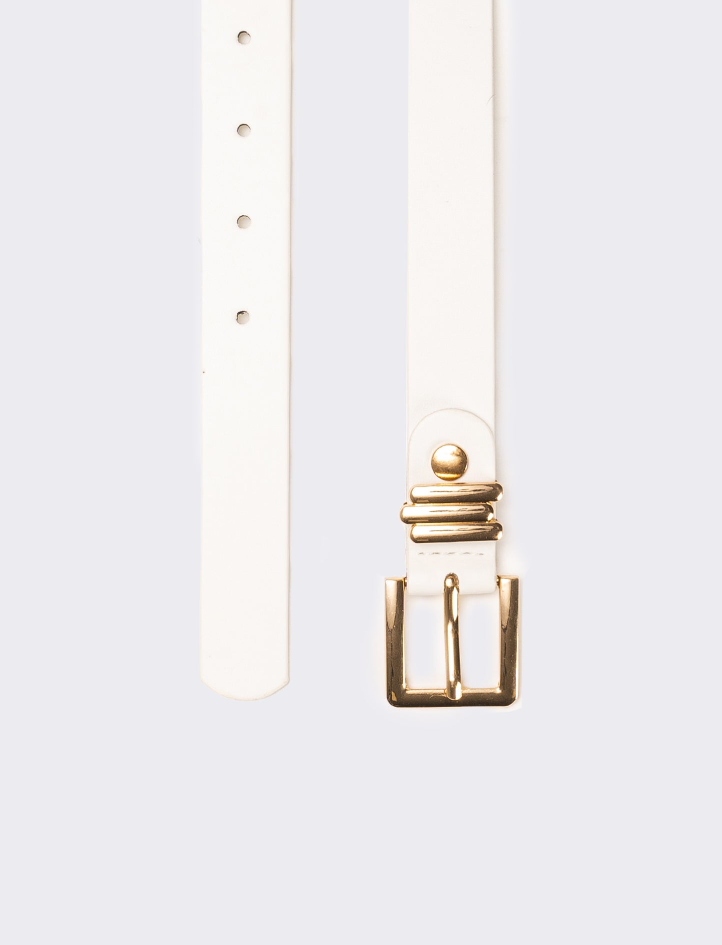 Cintura donna liscia fibbia 2,5cm - Bianco