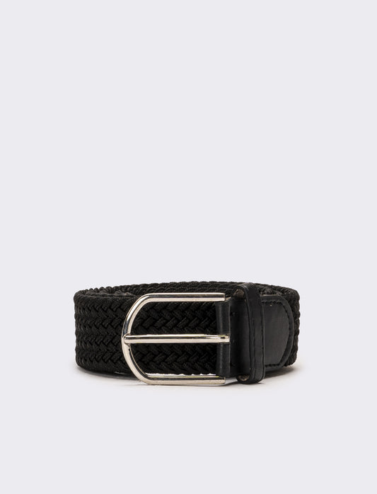 Cintura elastica intrecciata uomo - Nero