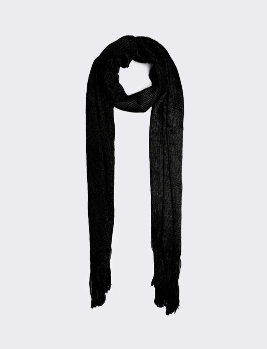 Foulard a rete con lurex  45 x 180 cm donna - Nero