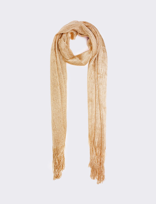 Foulard a rete con lurex  45 x 180 cm donna - Oro