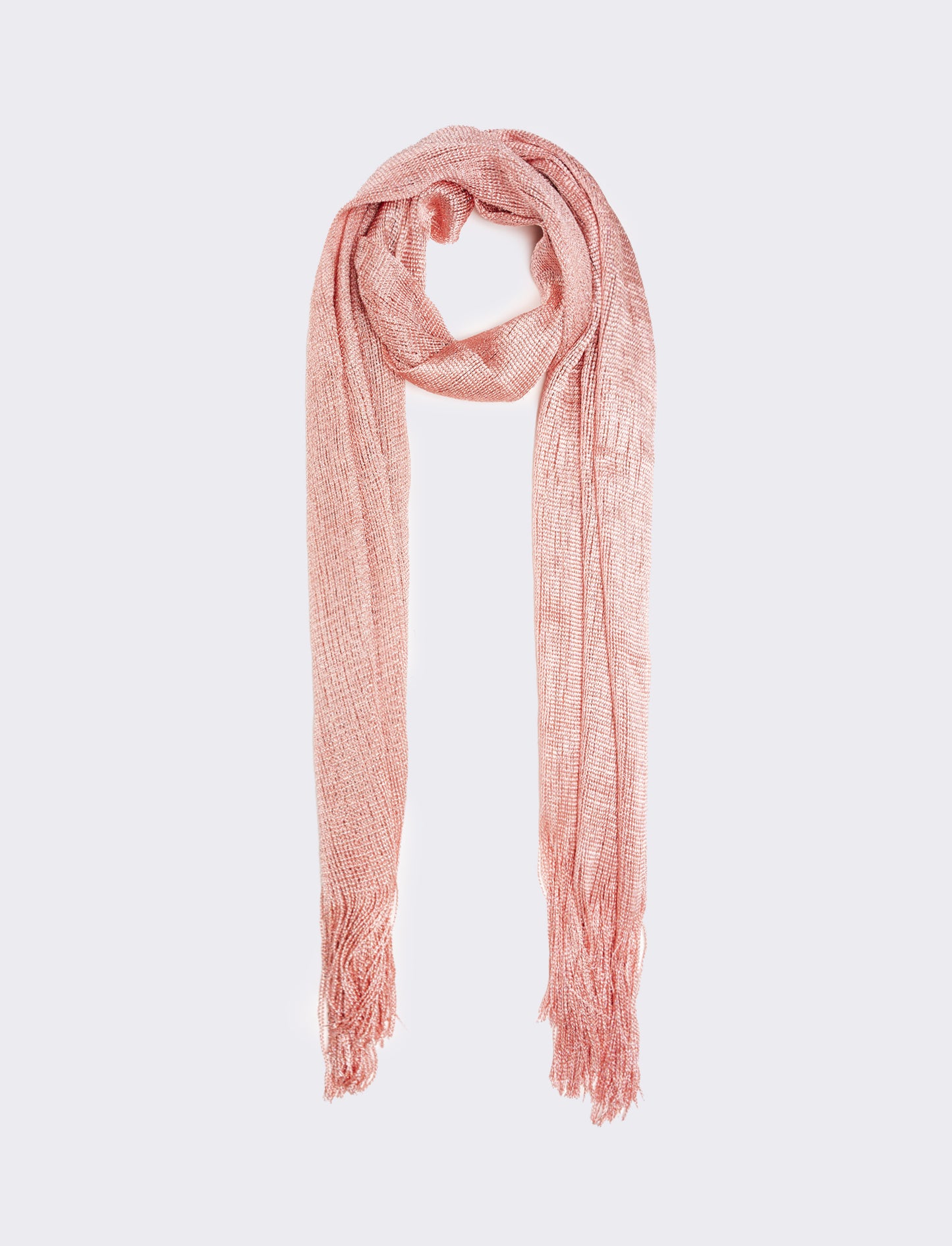 Foulard a rete con lurex  45 x 180 cm donna - Rosa