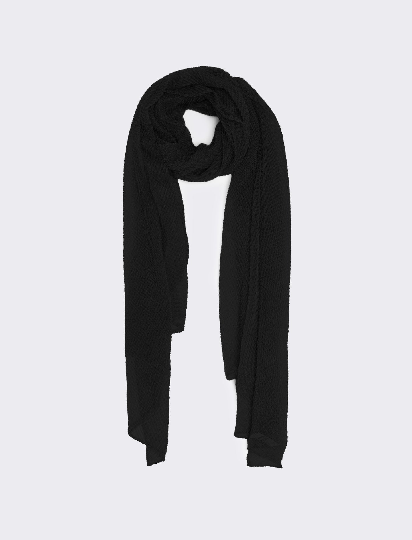 Foulard donna stola plisse effetto metalizzato 70 x 180 cm - Nero