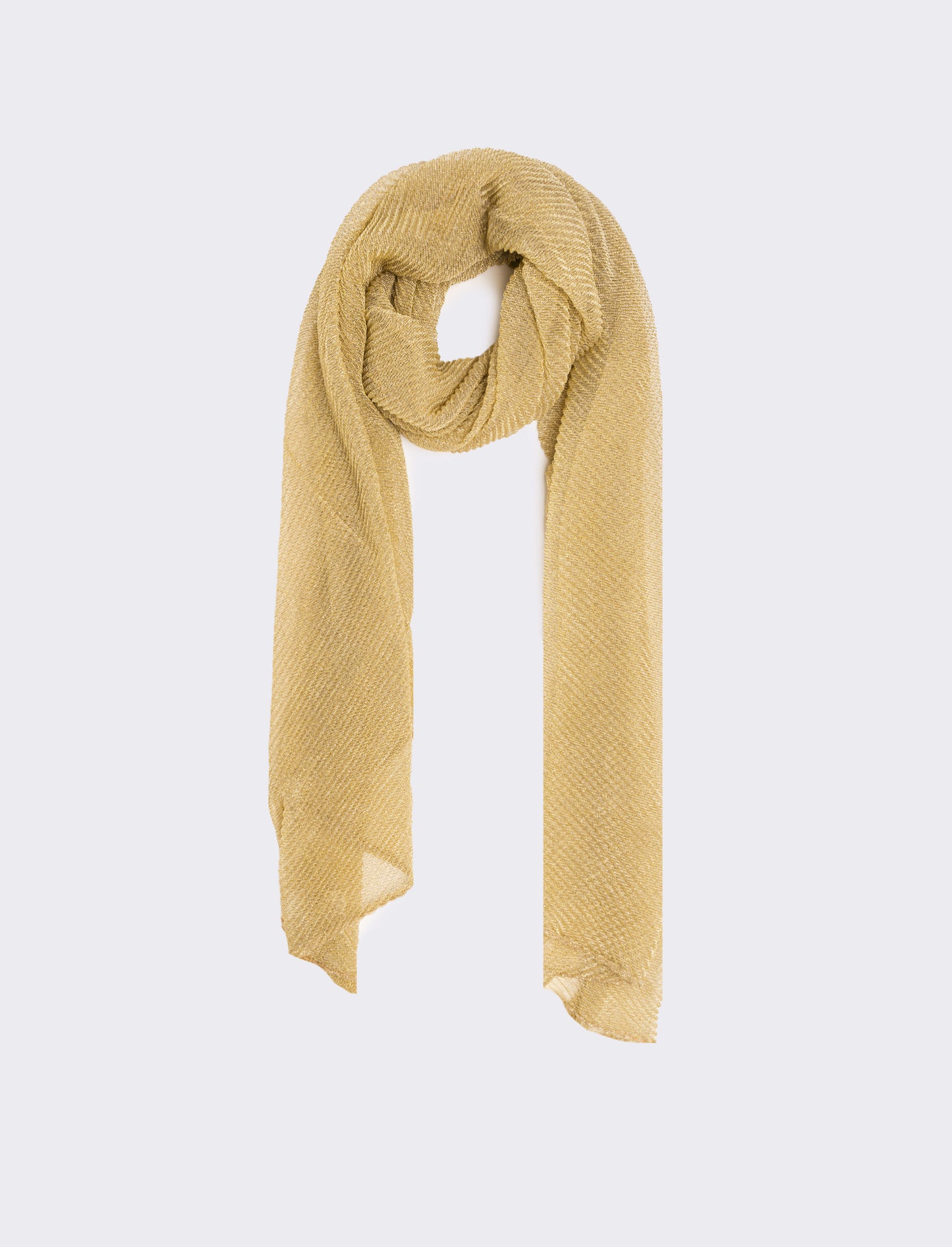 Foulard donna stola plisse effetto metalizzato 70 x 180 cm - Oro