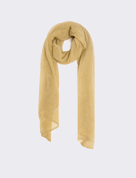 Foulard donna stola plisse effetto metalizzato 70 x 180 cm - Oro