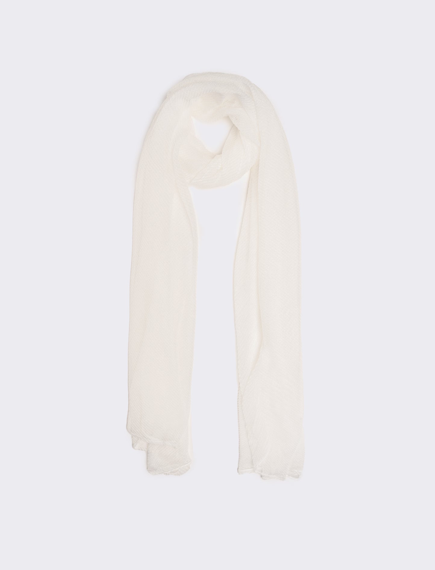 Foulard donna stola plisse effetto metalizzato 70 x 180 cm - Bianco