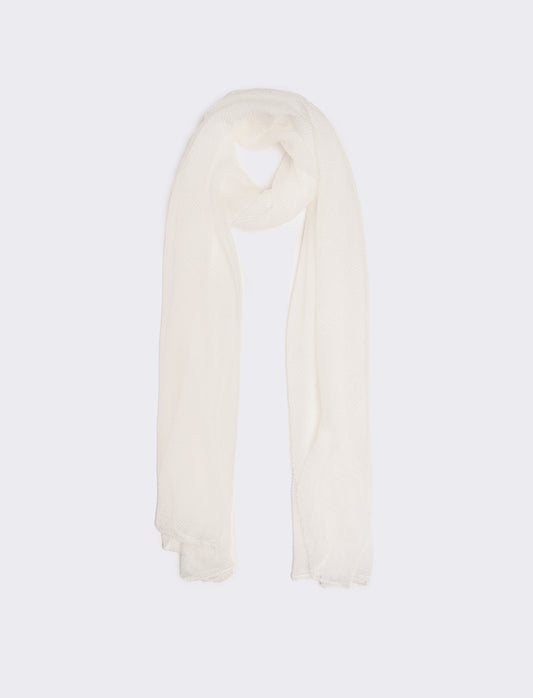 Foulard donna stola plisse effetto metalizzato 70 x 180 cm - Bianco