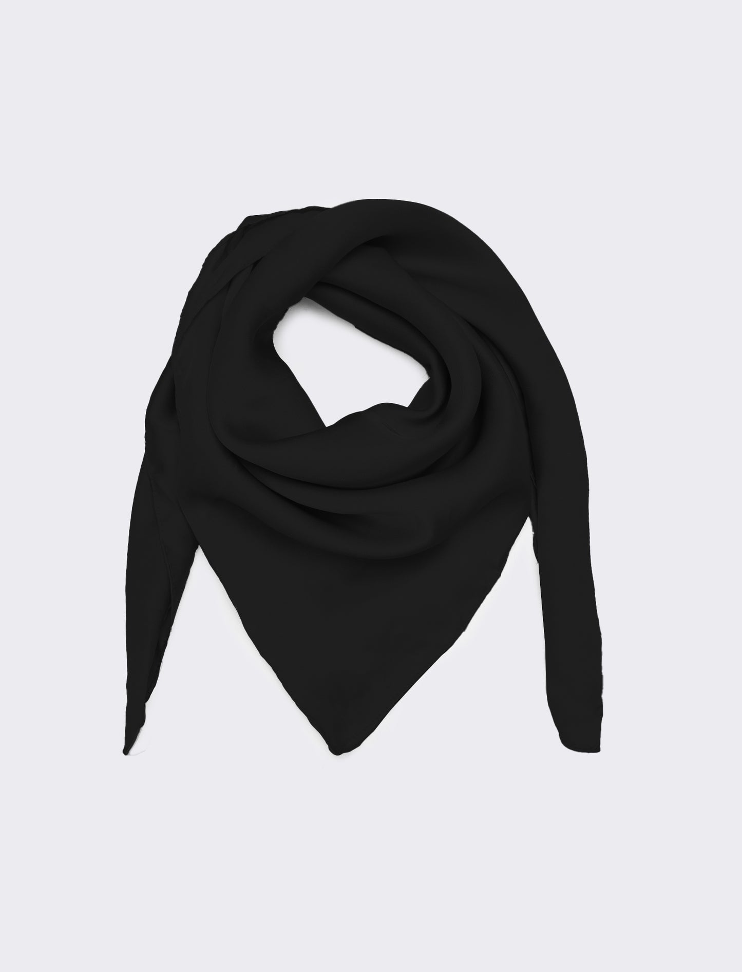 Foulard donna quadrato tinta unita 60 x 60 cm - Nero