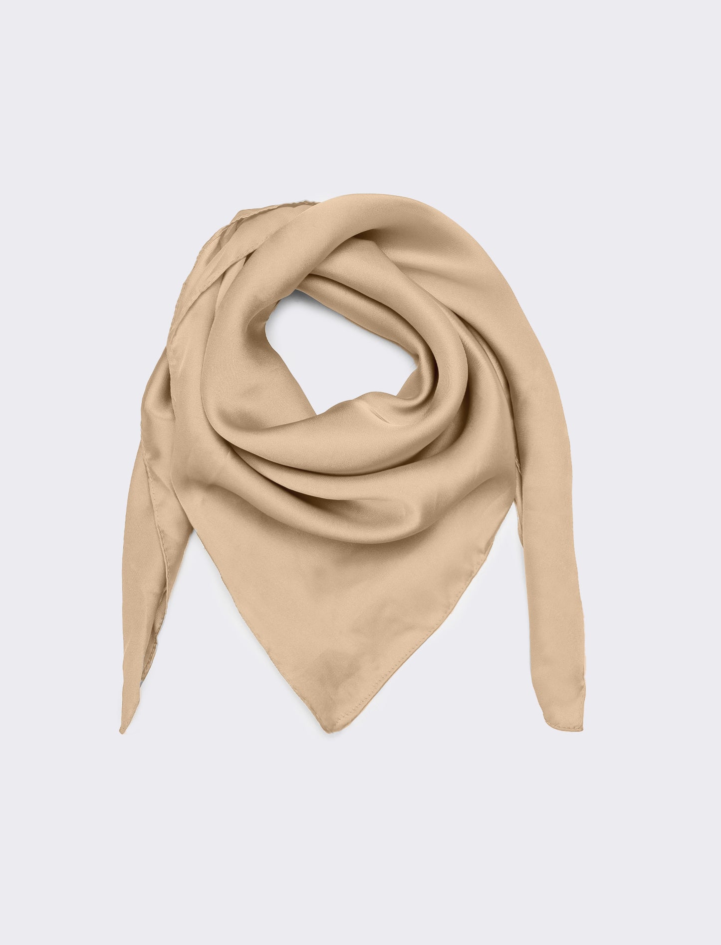 Foulard donna quadrato tinta unita 60 x 60 cm - Beige