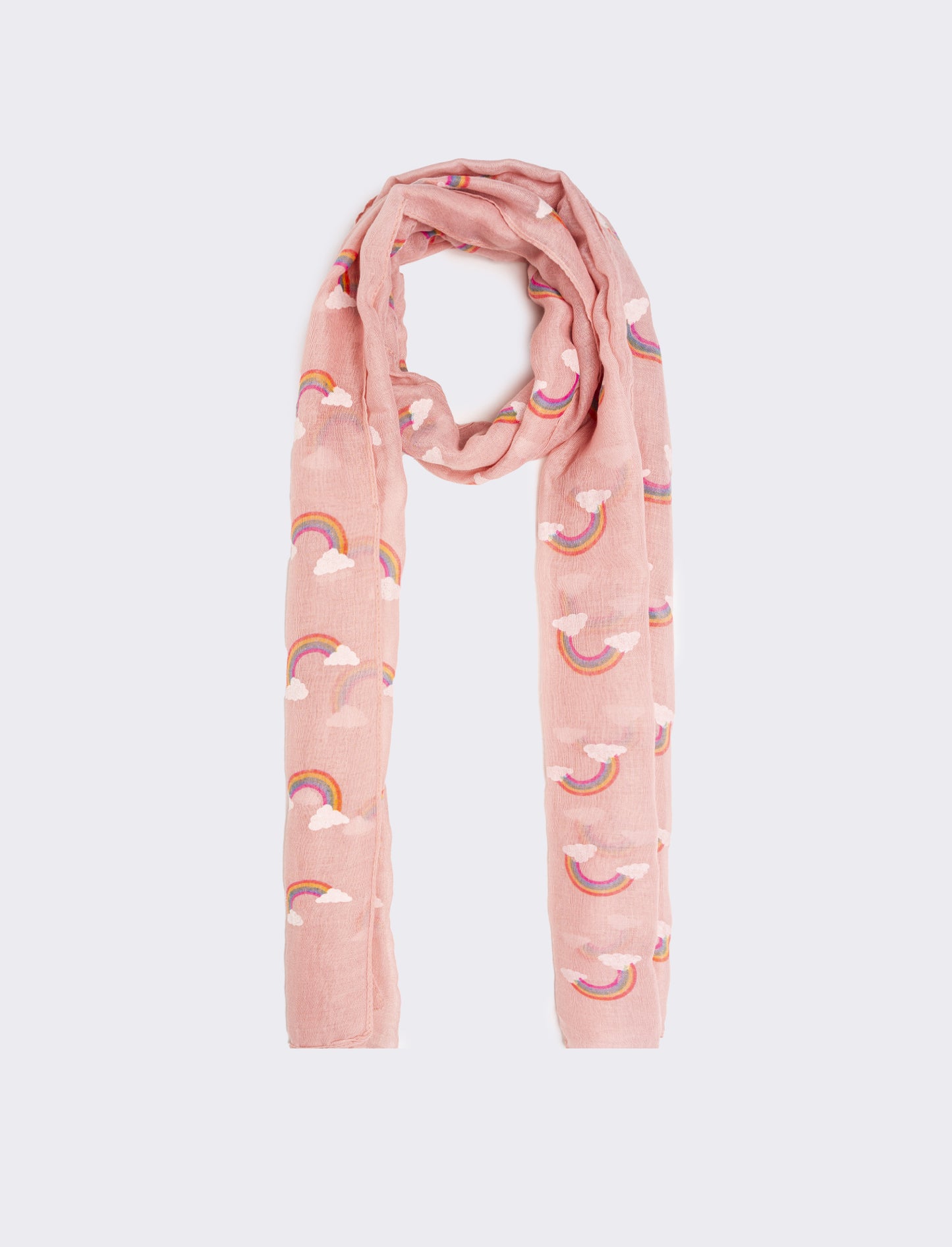Foulard bambina stampa arcobaleno  50 x 180 cm - Rosa