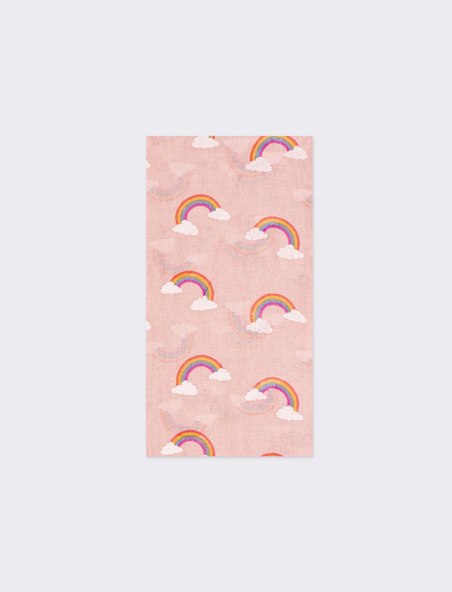 Foulard bambina stampa arcobaleno  50 x 180 cm - Rosa