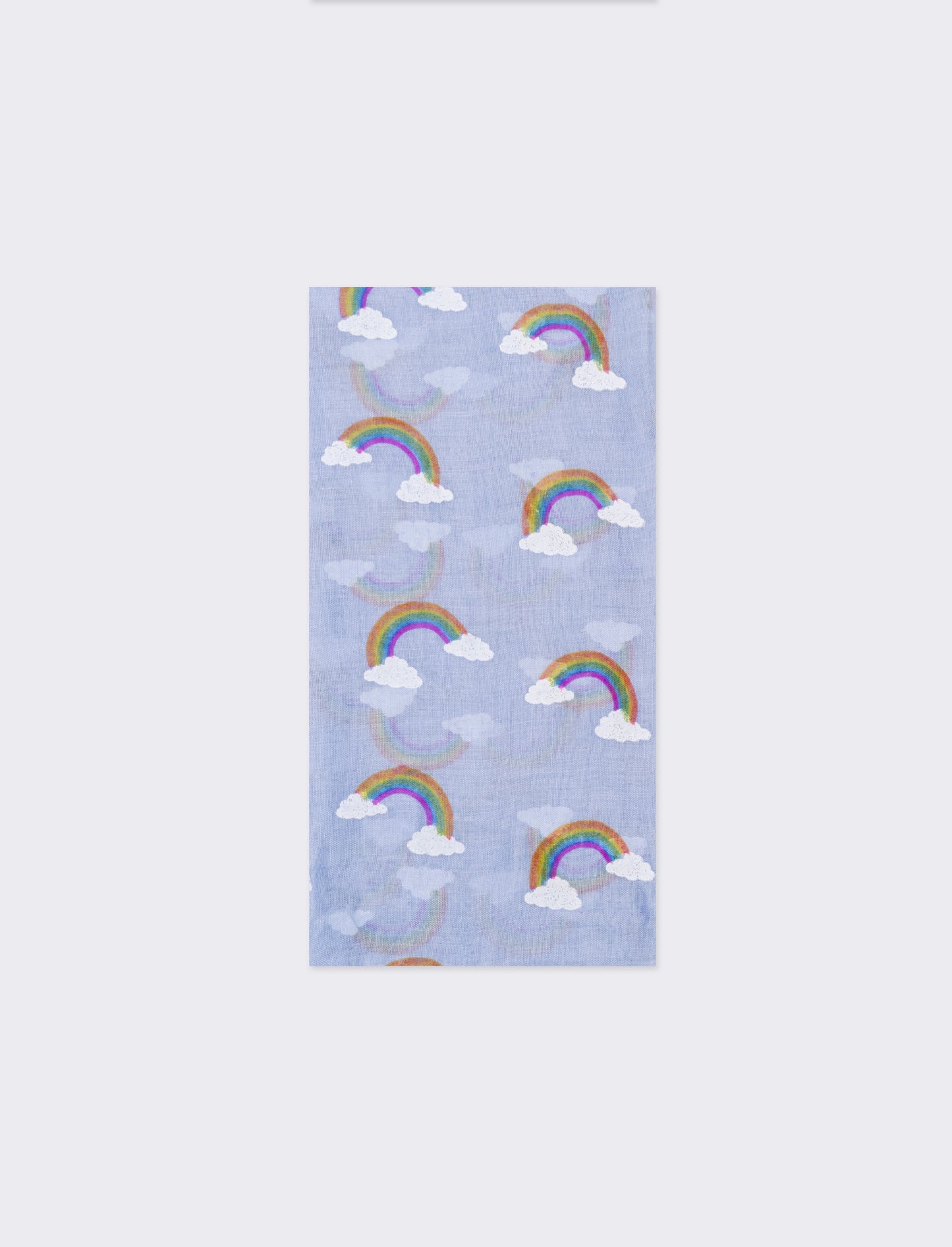 Foulard bambina stampa arcobaleno  50 x 180 cm - Blu