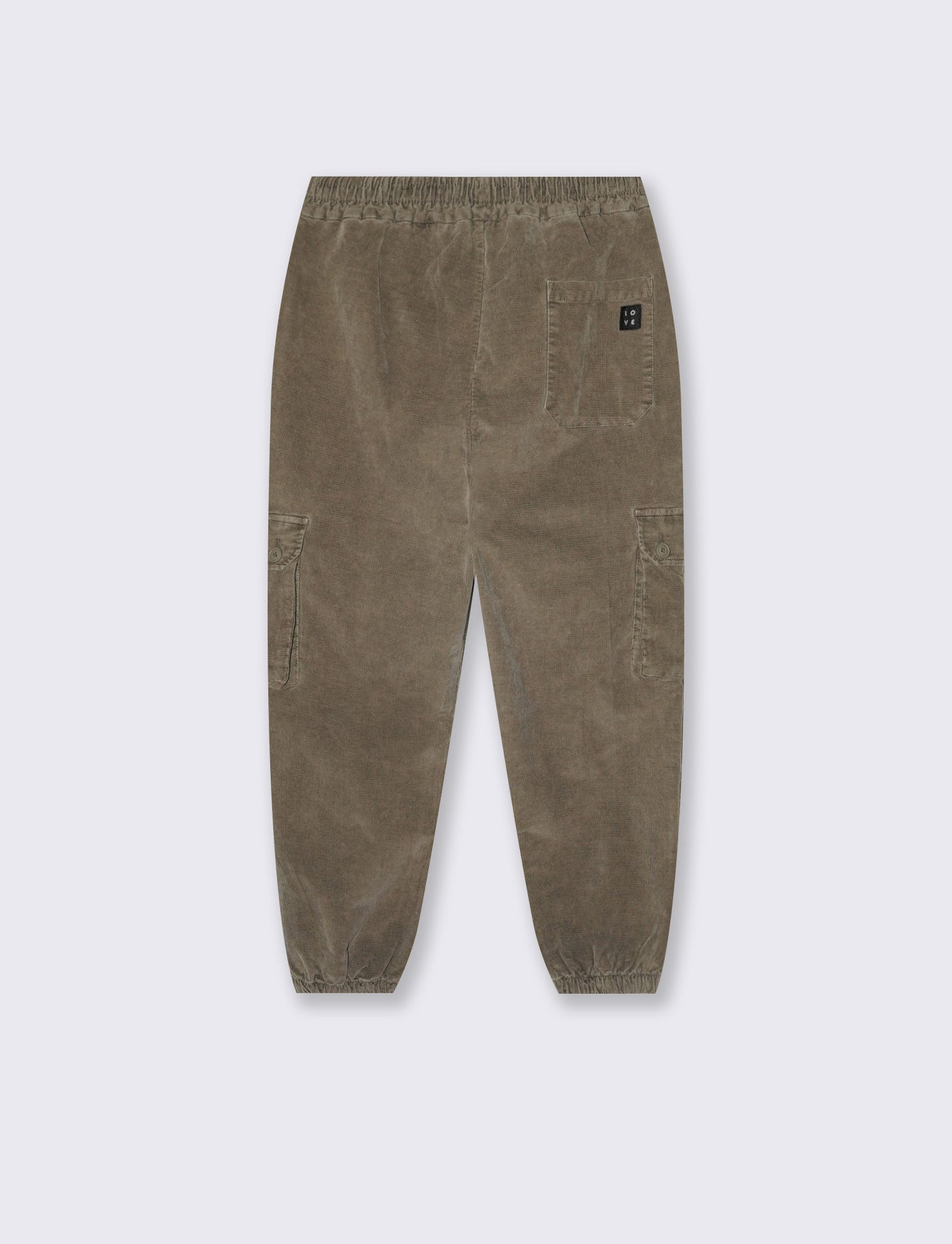 Pantaloni Cargo in Velluto Waffle - Verde kaki