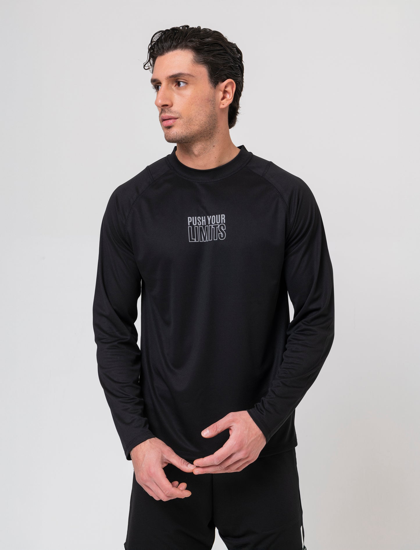 Man's waffle fabric training t-shirt - Black