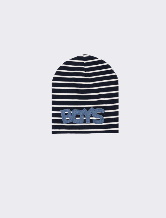Cappello cuffia bambino righe misure 52-54 - Bianco