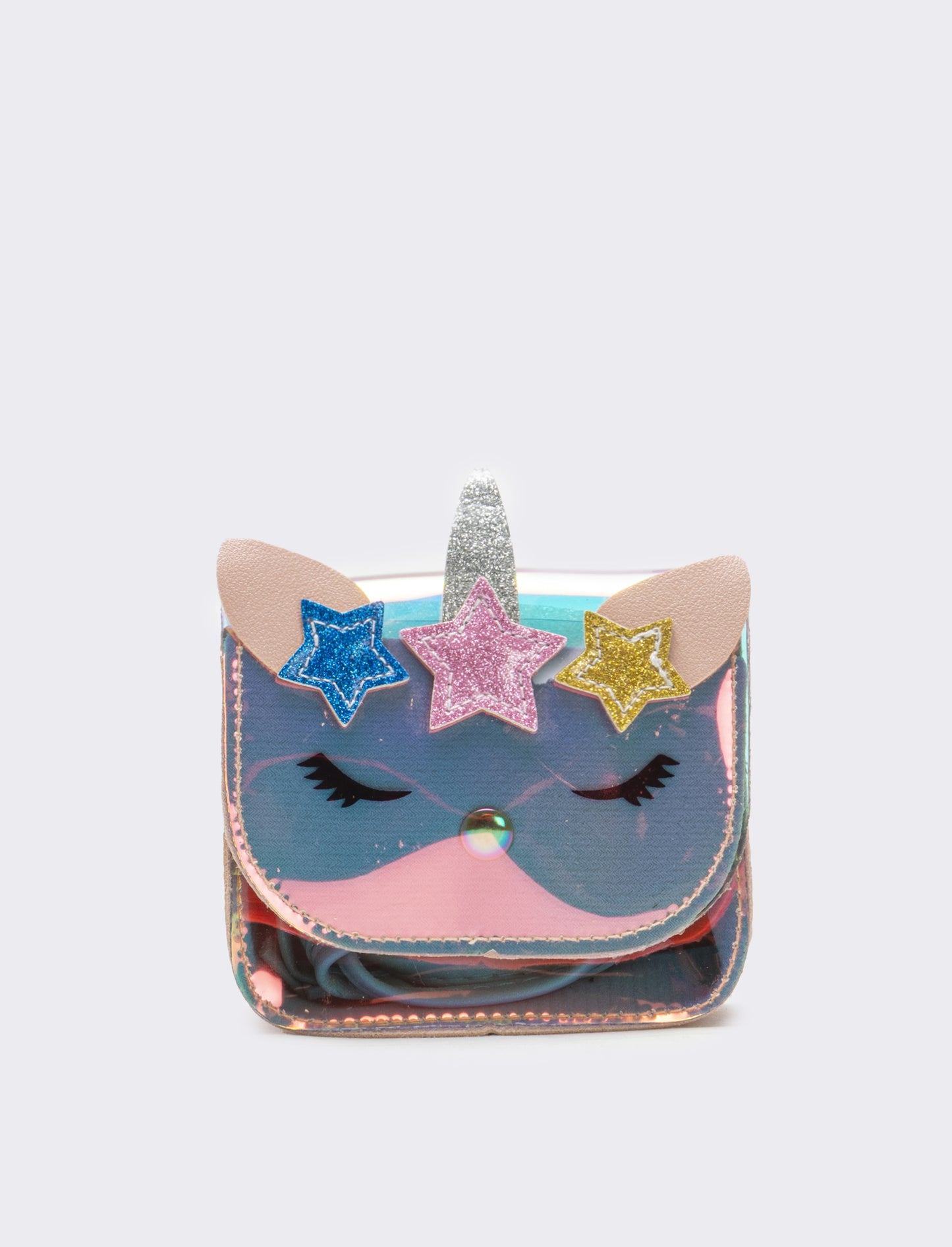 Tracolla bambina con patta e unicorno rainbow - Rosa