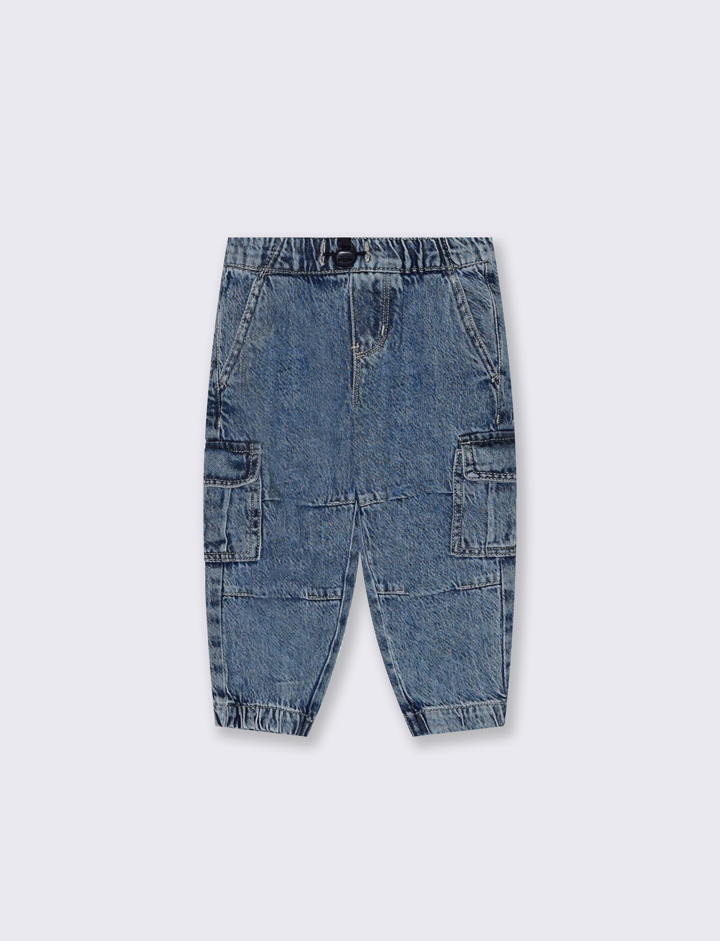 Jeans con tasconi laterali da neonato - Denim