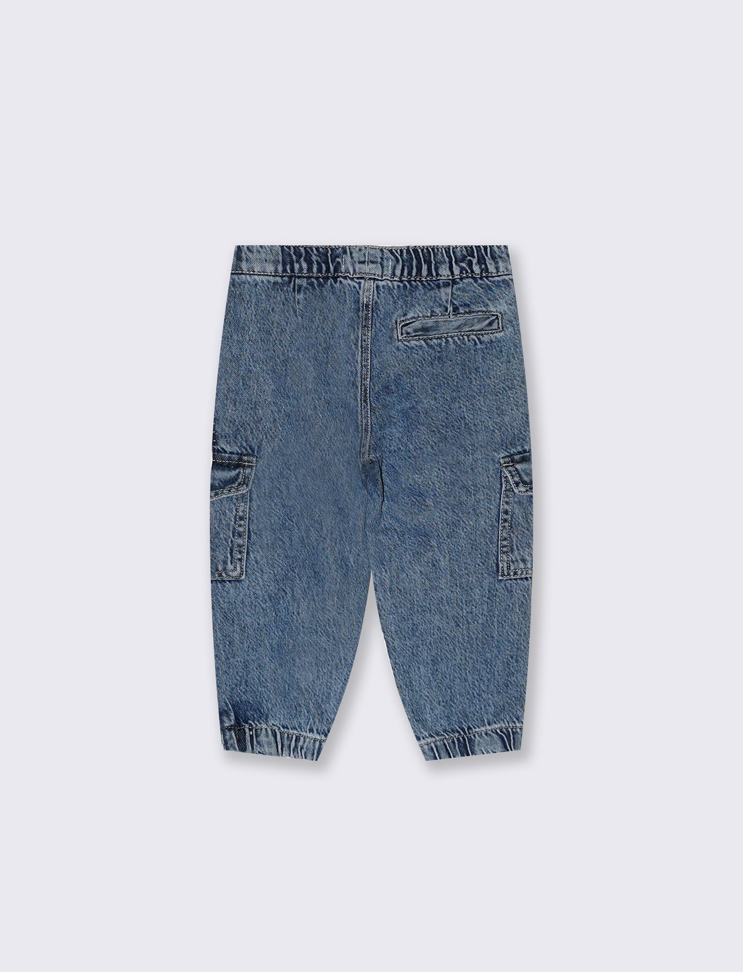 Jeans con tasconi laterali da neonato - Denim