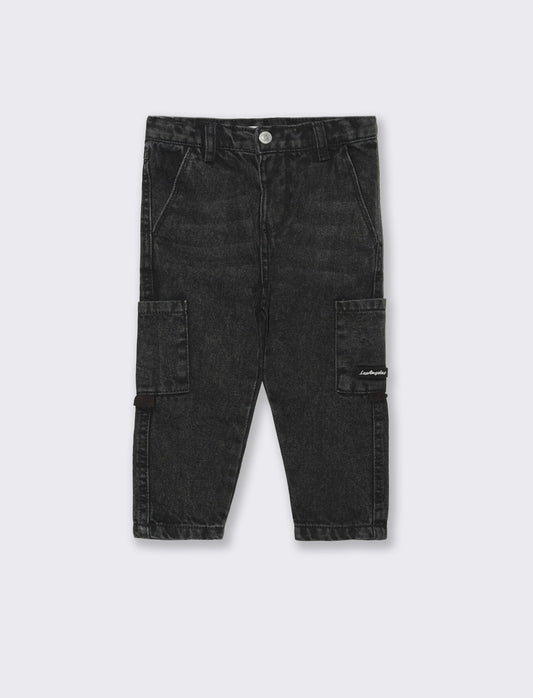 Jeans nero con tasche da neonato - Nero