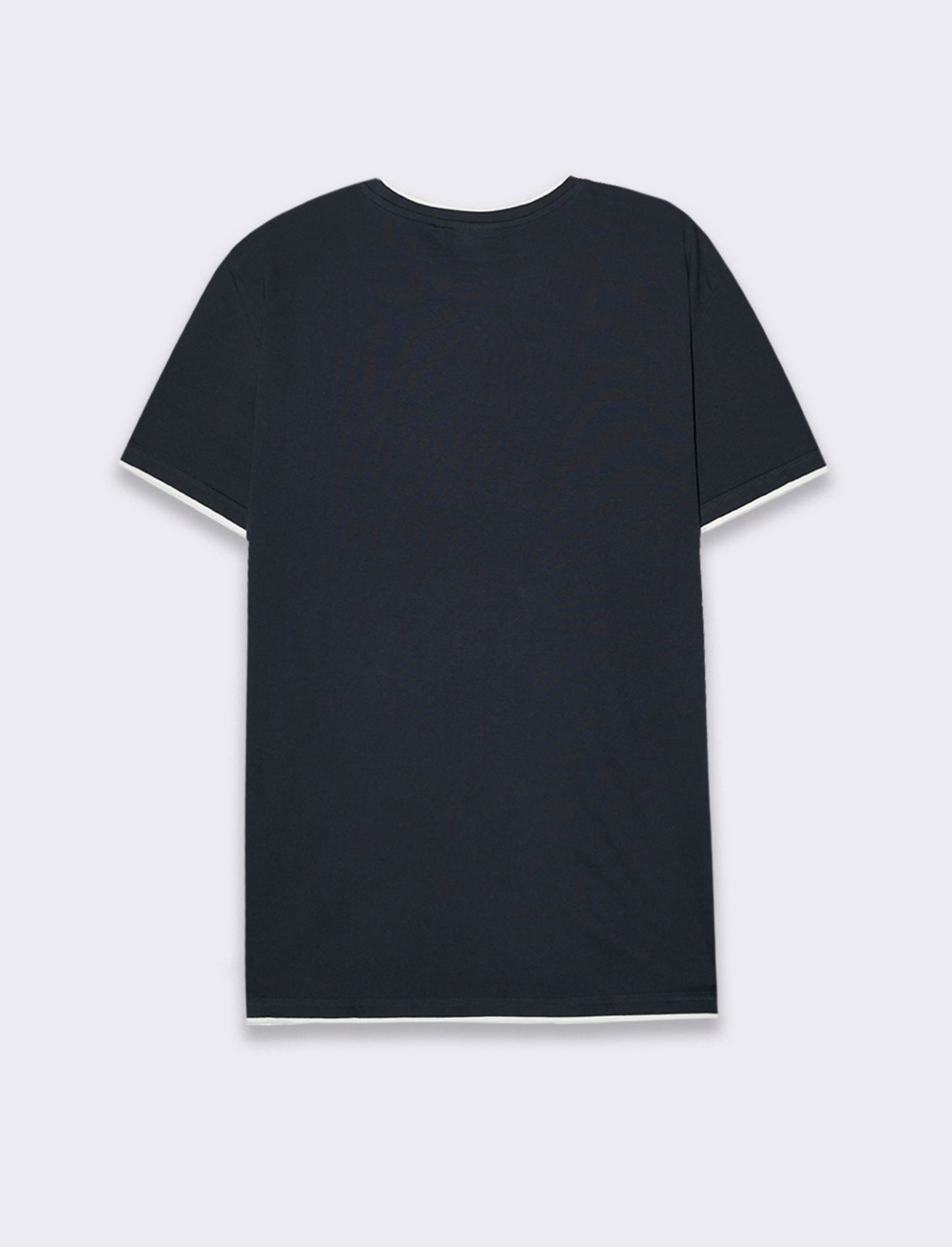 T-shirt in cotone con orli a contrasto da uomo - Blu