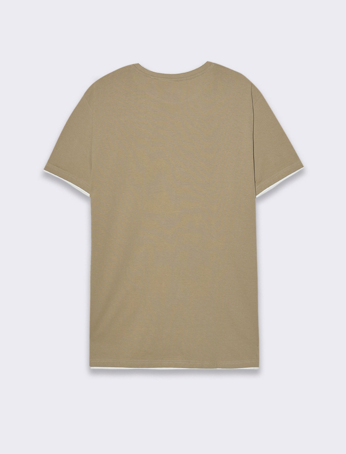 T-shirt in cotone con orli a contrasto da uomo - Verde salvia
