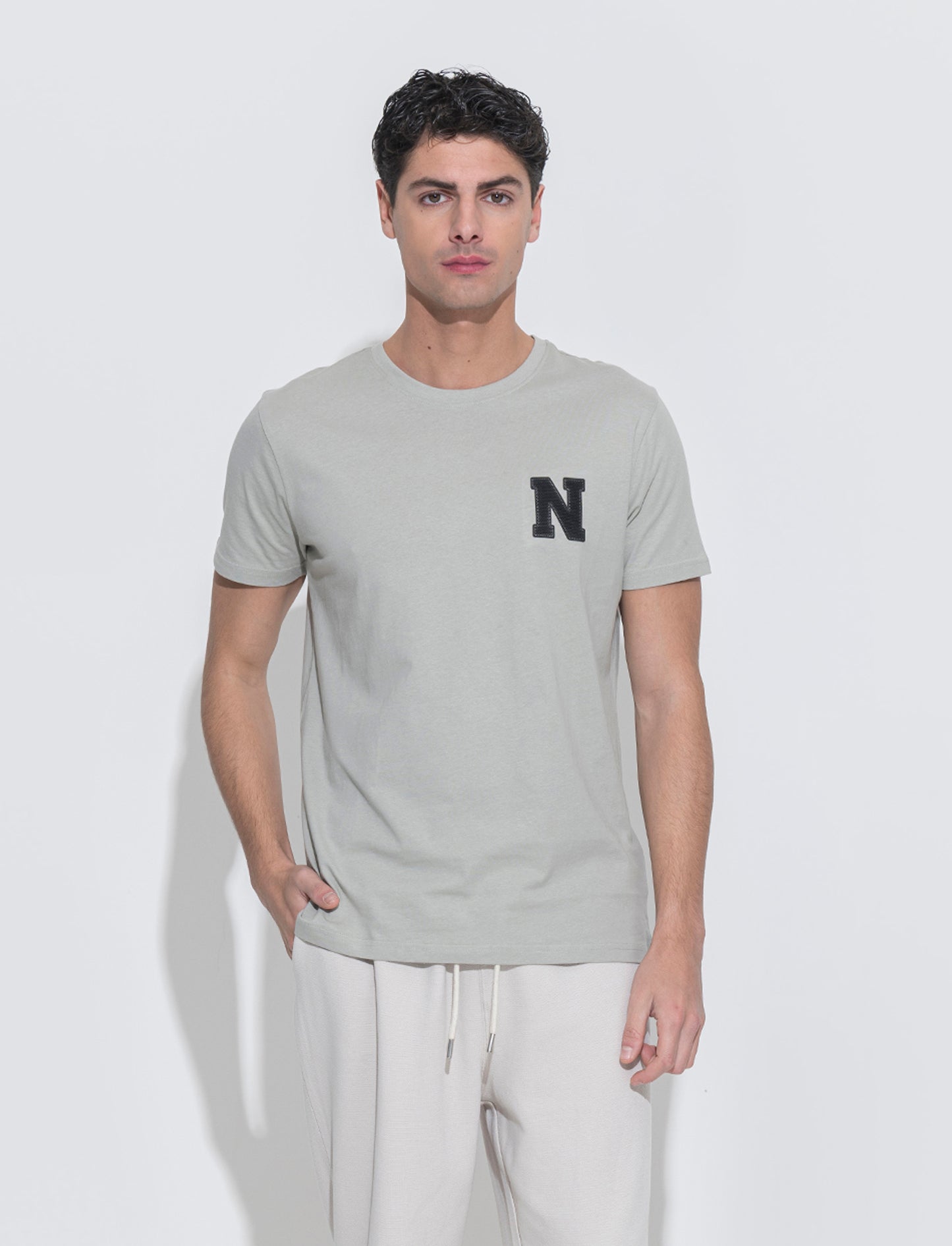 T-shirt in cotone con stampa da uomo - Verde