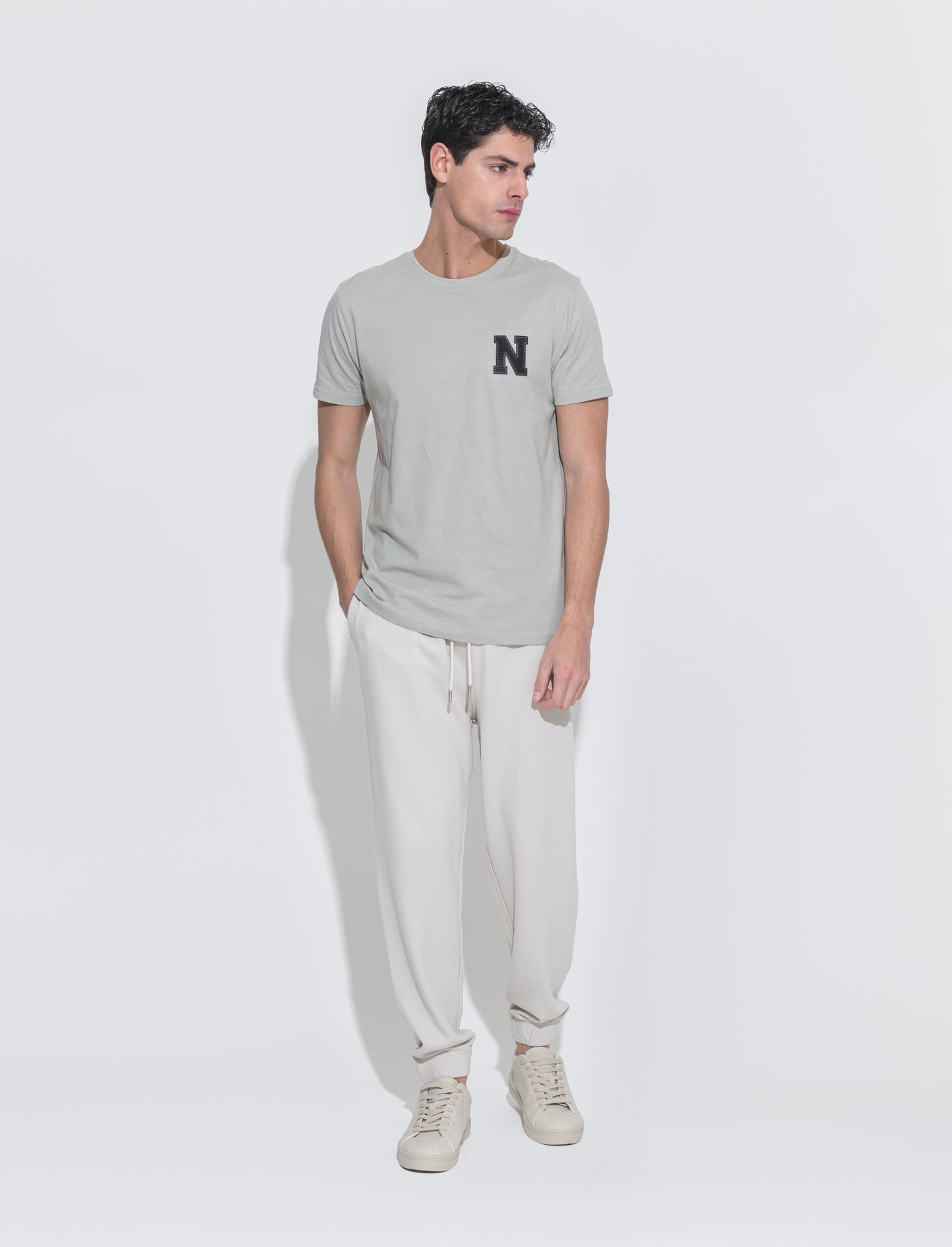 T-shirt in cotone con stampa da uomo - Verde