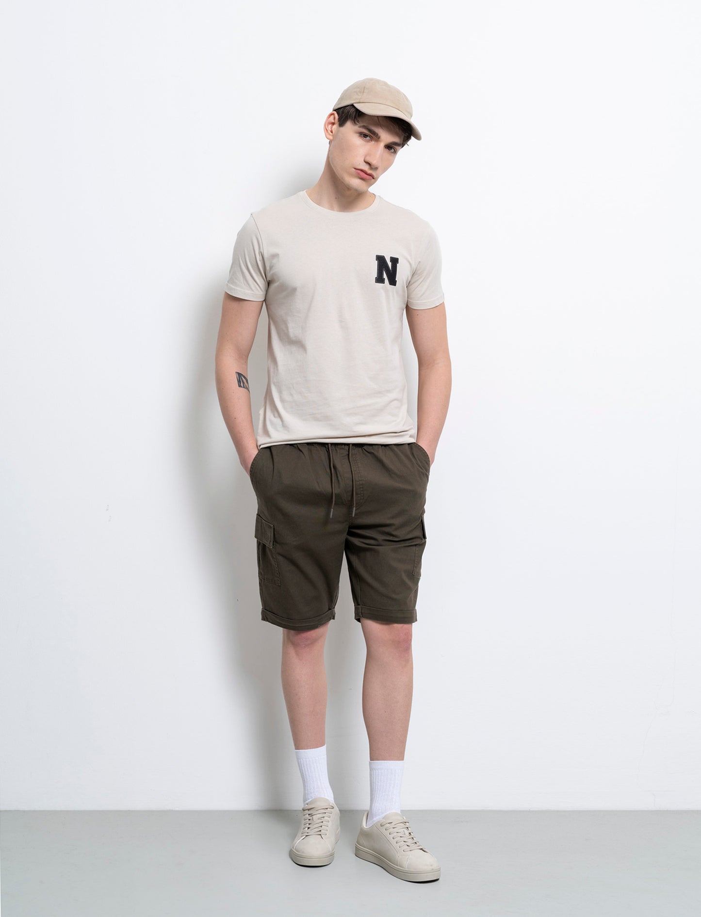 T-shirt in cotone con stampa da uomo - Grigio ghiaccio