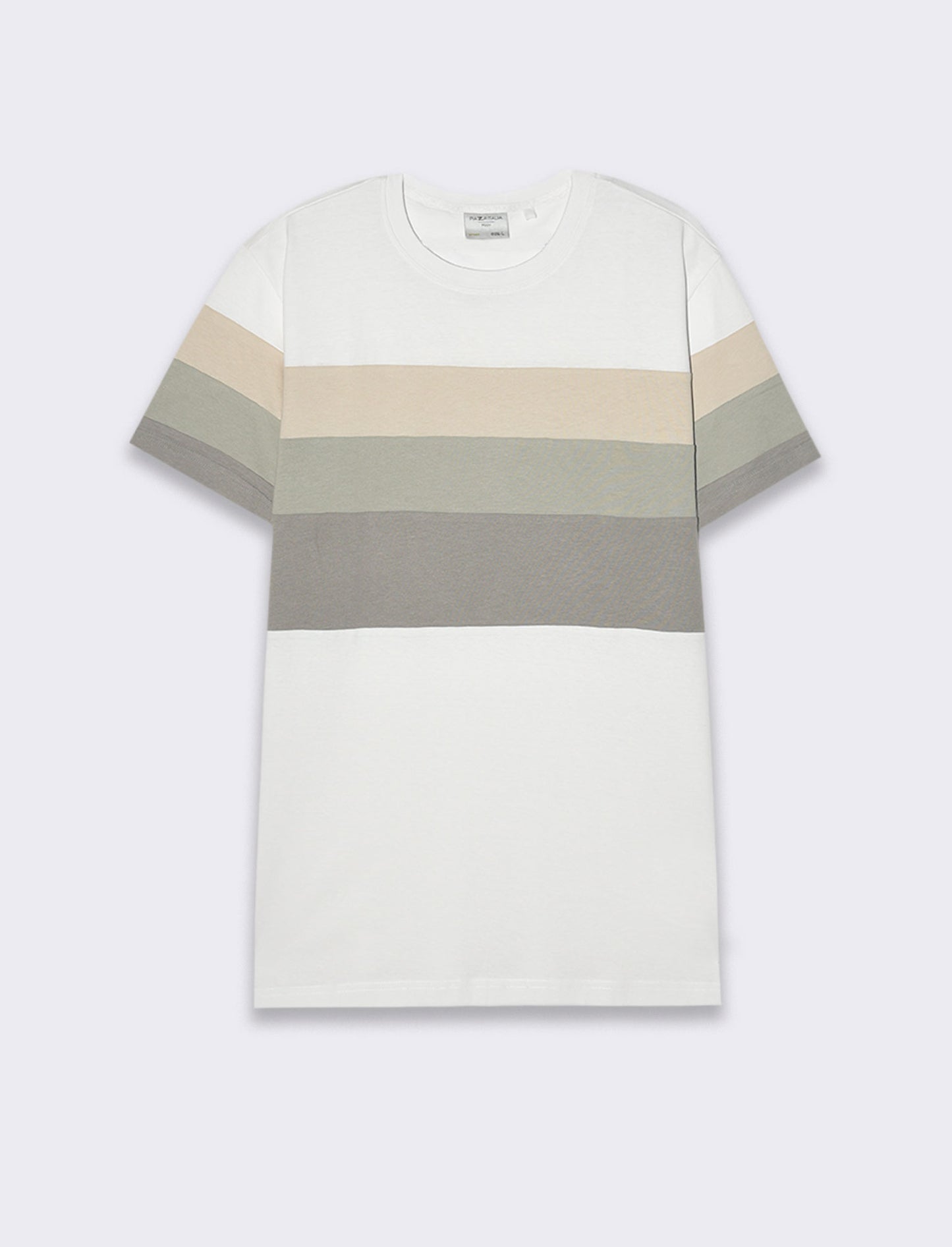 Man's multi-band t-shirt for unique style - White