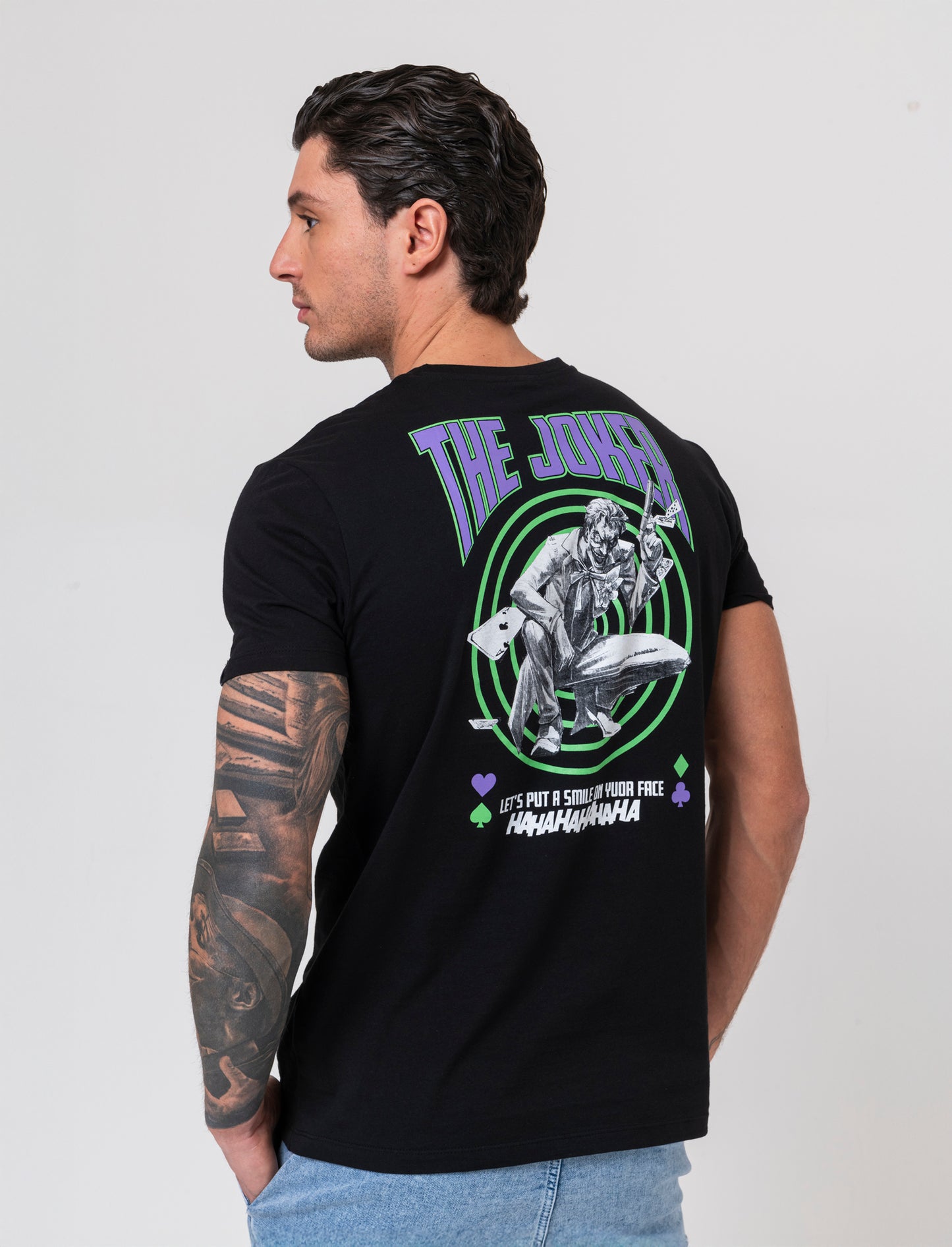 T-shirt stampa joker da uomo - Verde