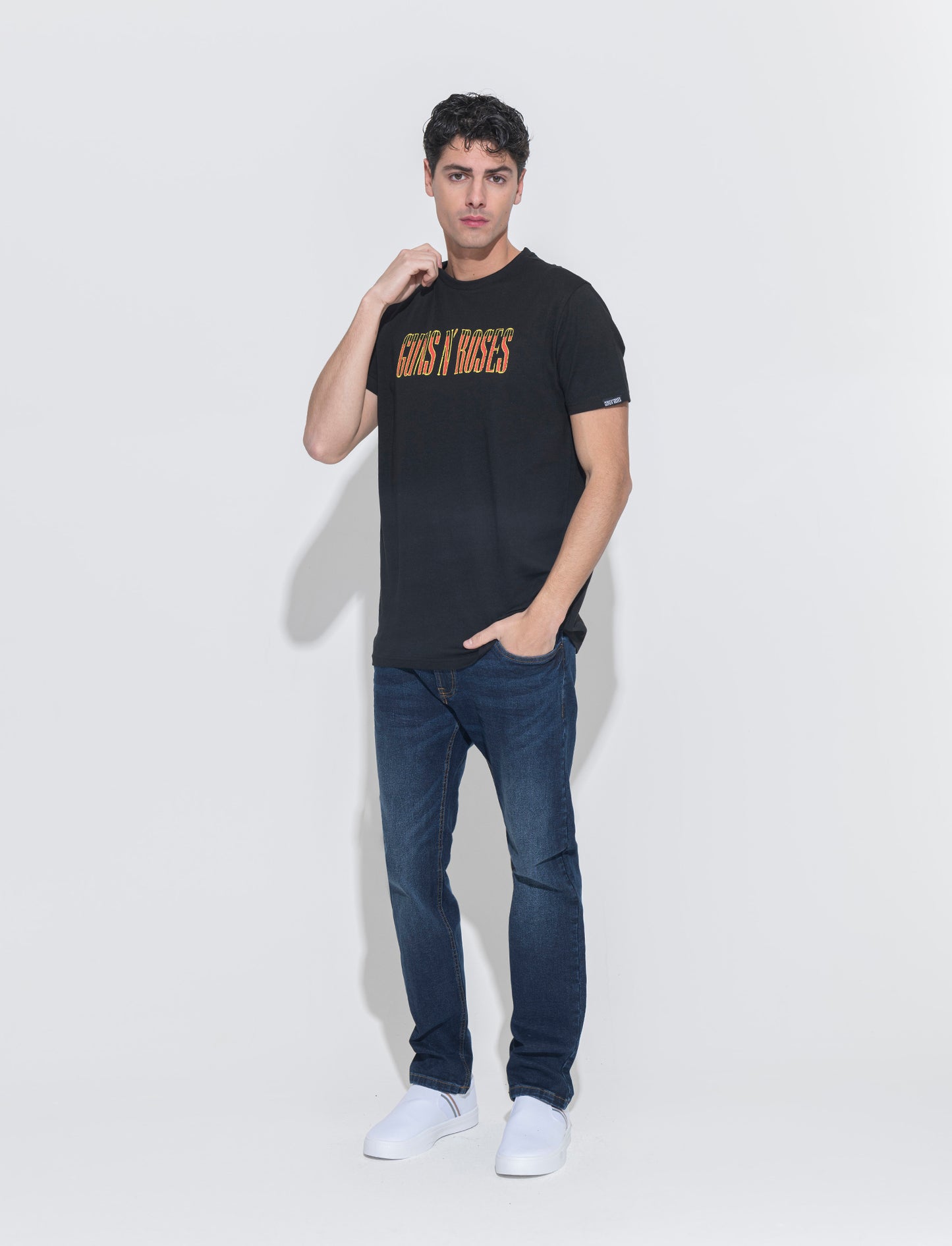 T-shirt stampa guns n' roses da uomo - Nero