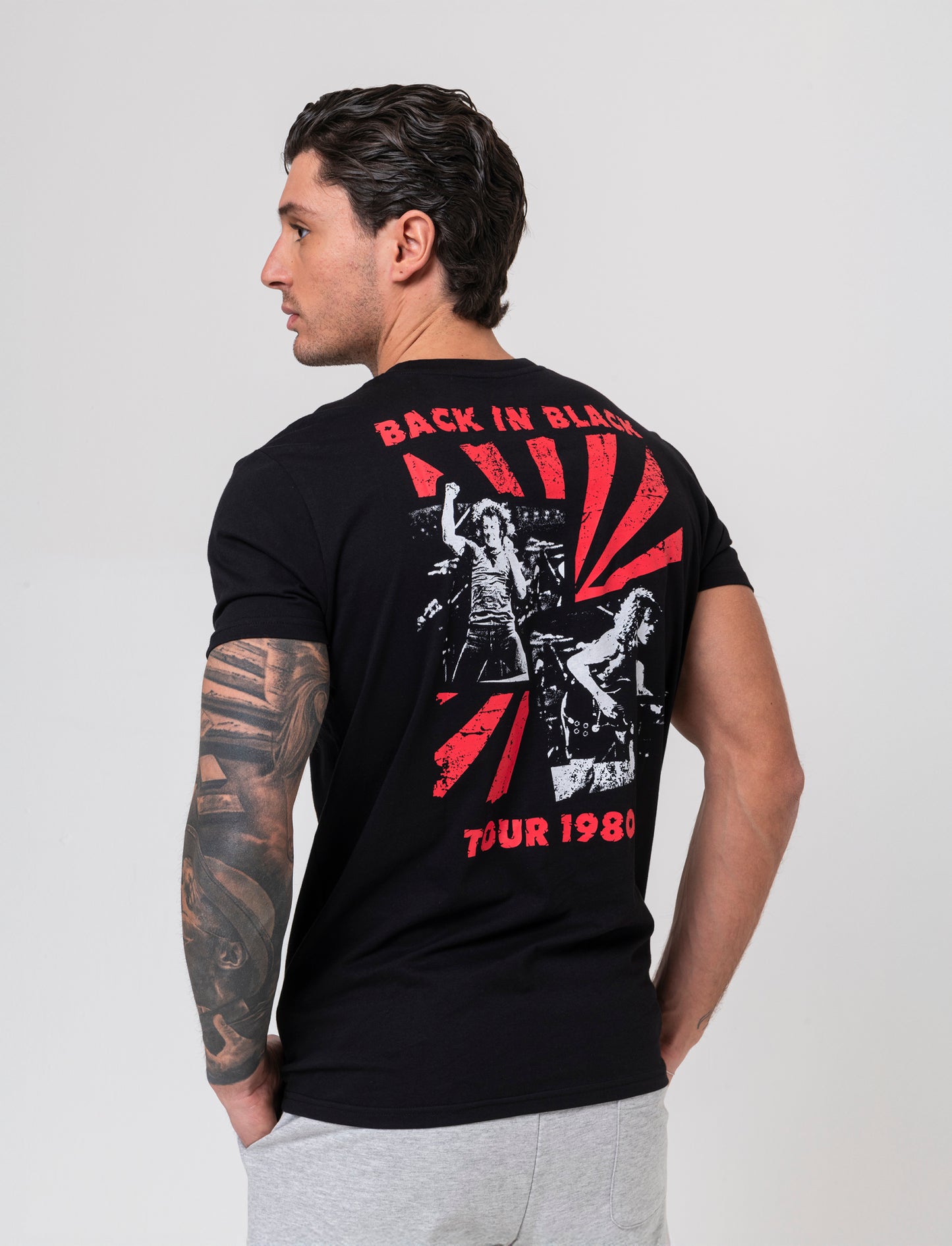 T-shirt stampa acdc da uomo - Nero