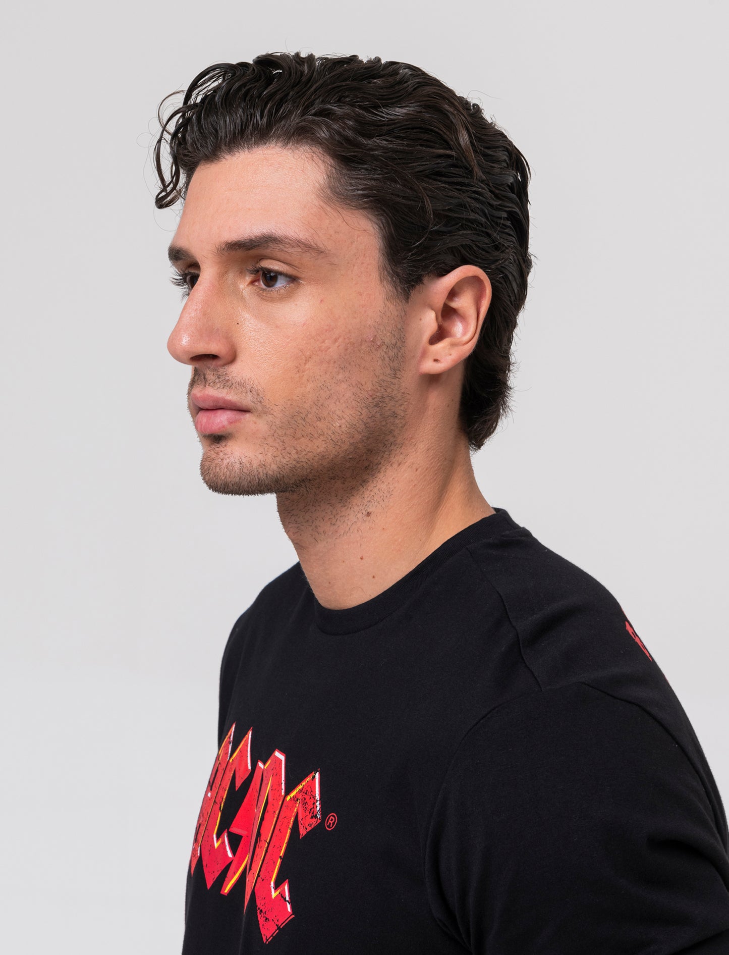 T-shirt stampa acdc da uomo - Nero