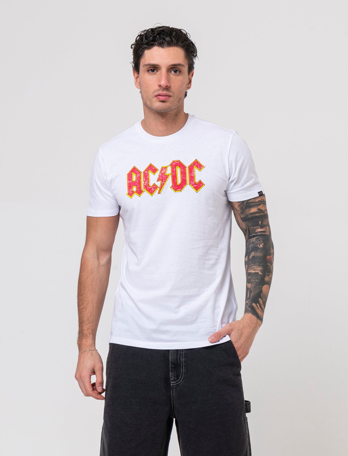 T-shirt stampa acdc da uomo - Bianco