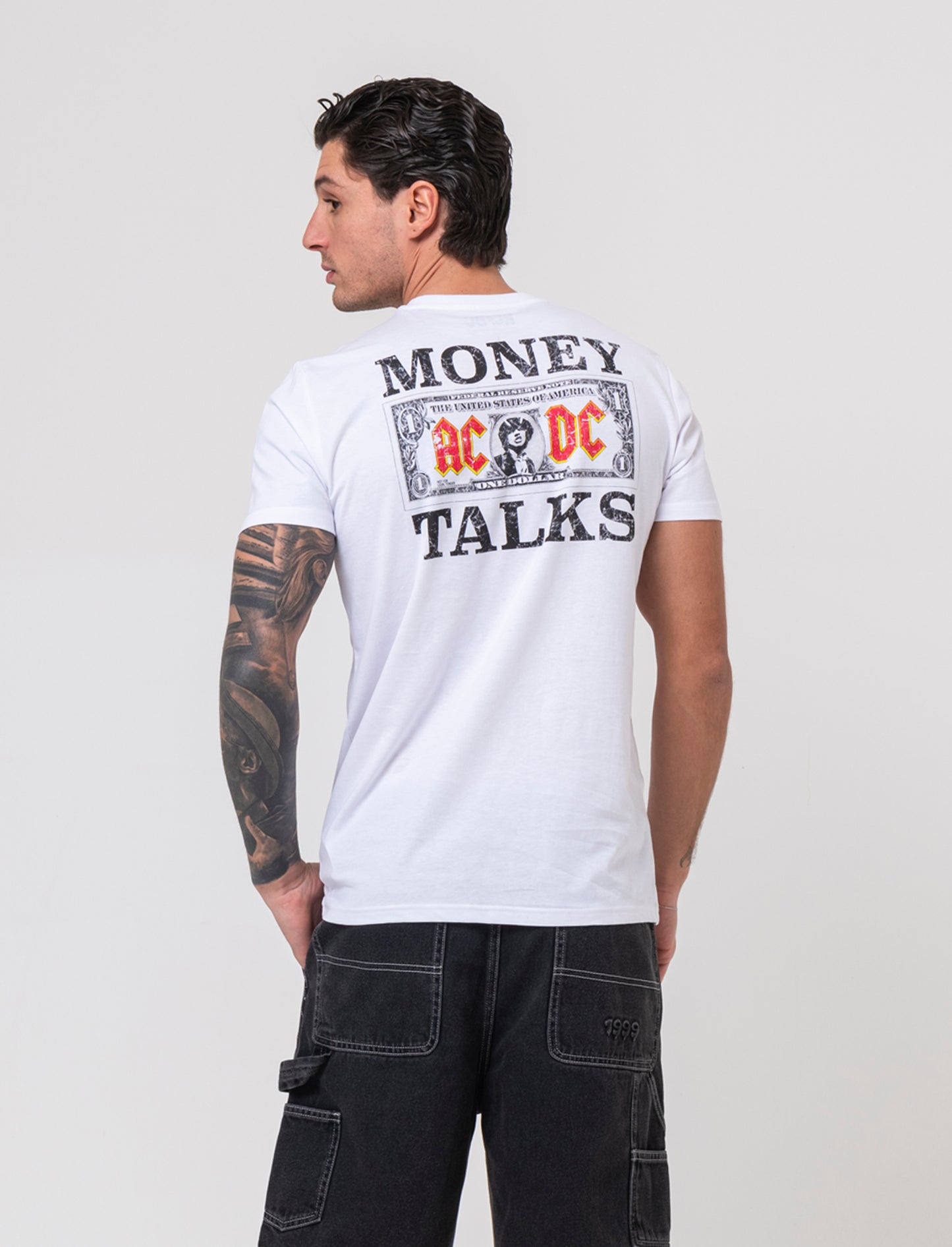 T-shirt stampa acdc da uomo - Bianco