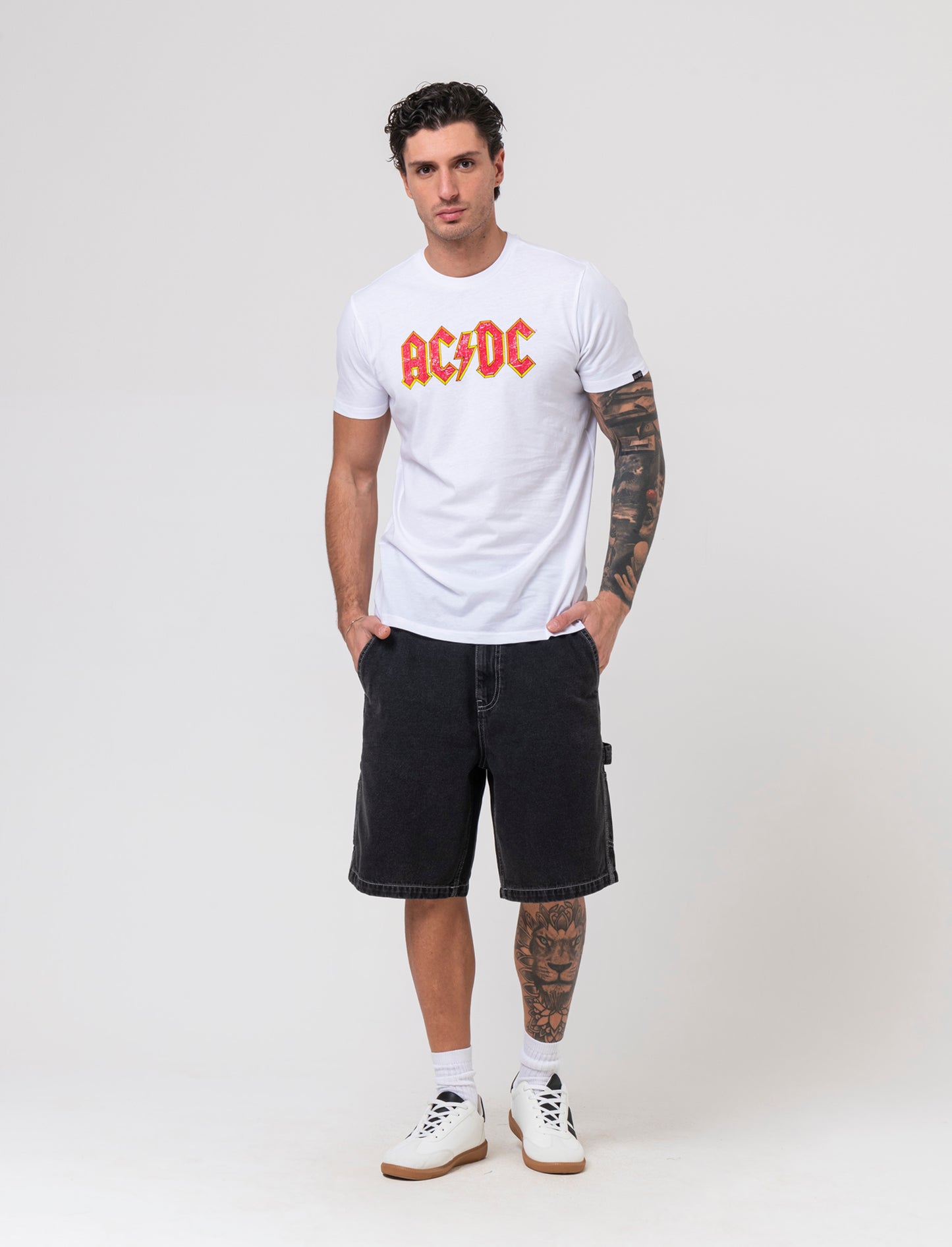 T-shirt stampa acdc da uomo - Bianco